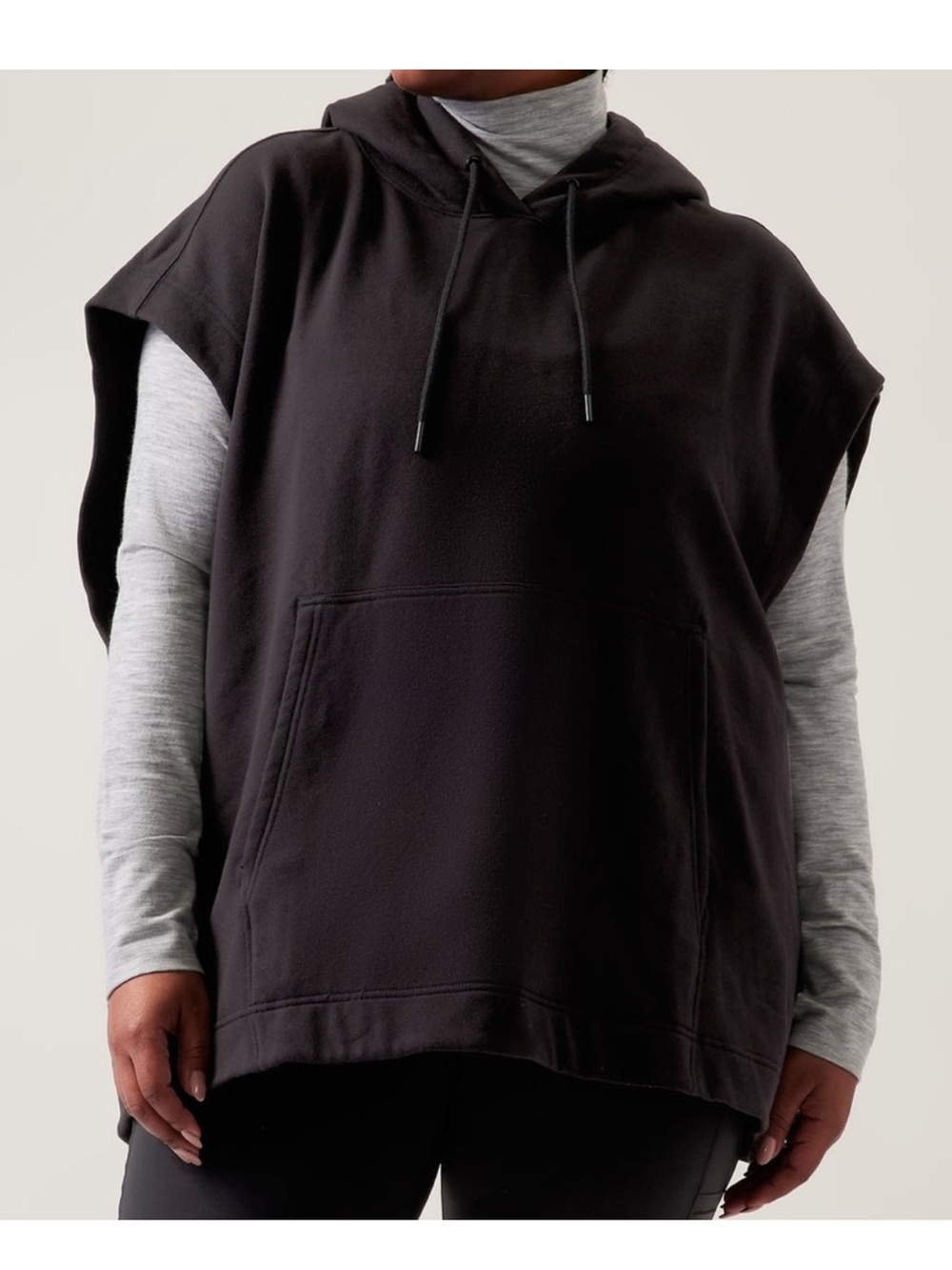 Athleta - Retroplush Cocoon Black Sleeveless Oversized Fleece Muscle
Hoodie - XL